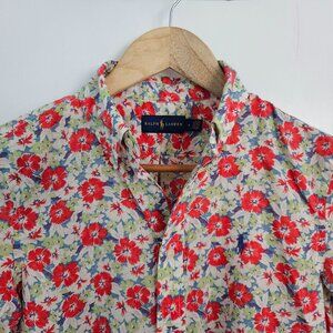 Ralph Lauren Floral Cotton Button-Down Shirt – Size 4